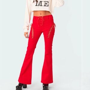 Edicted red flared jeans